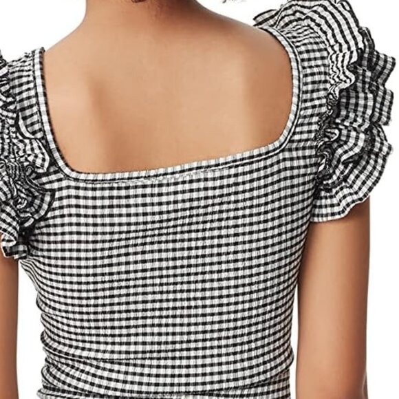 Circus NY - Classic Gingham Ruffle Sleeve Blouse - Picture 9 of 9
